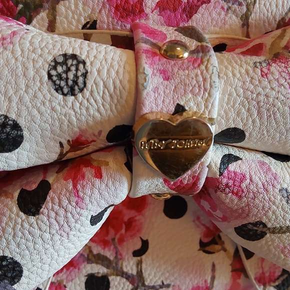 🌺 LIKE NEW Betsey Johnson Floral Polka Dot Shoulder/Crossbody Bag - Picture 4 of 16